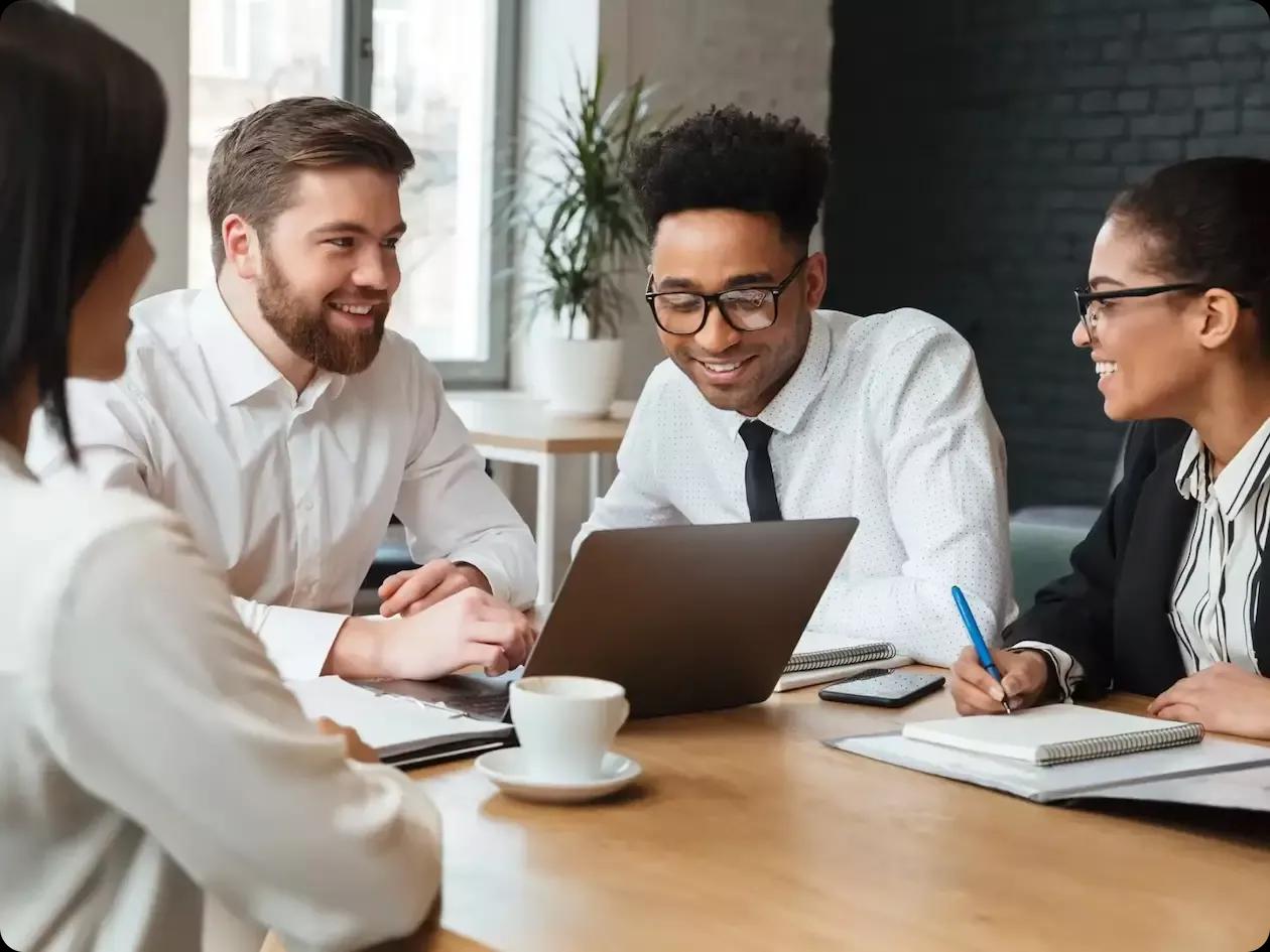 Image of a treasury team working together