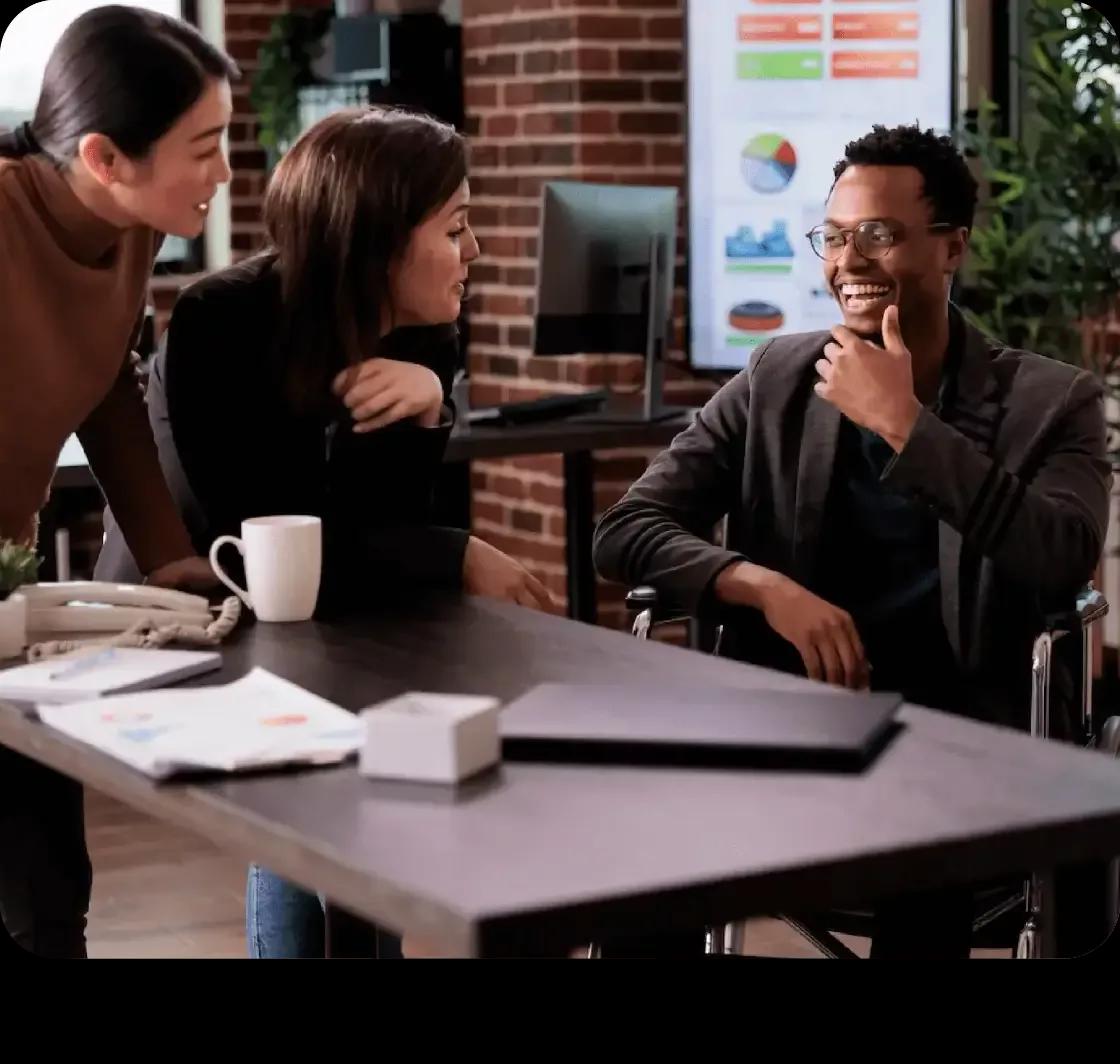 Image of a treasury team working together in a meeting