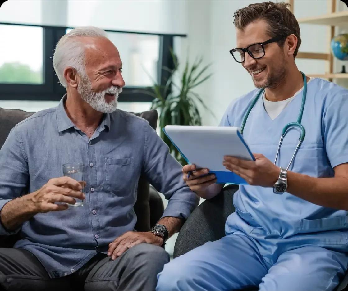 Image of a healthcare professional working with a patient