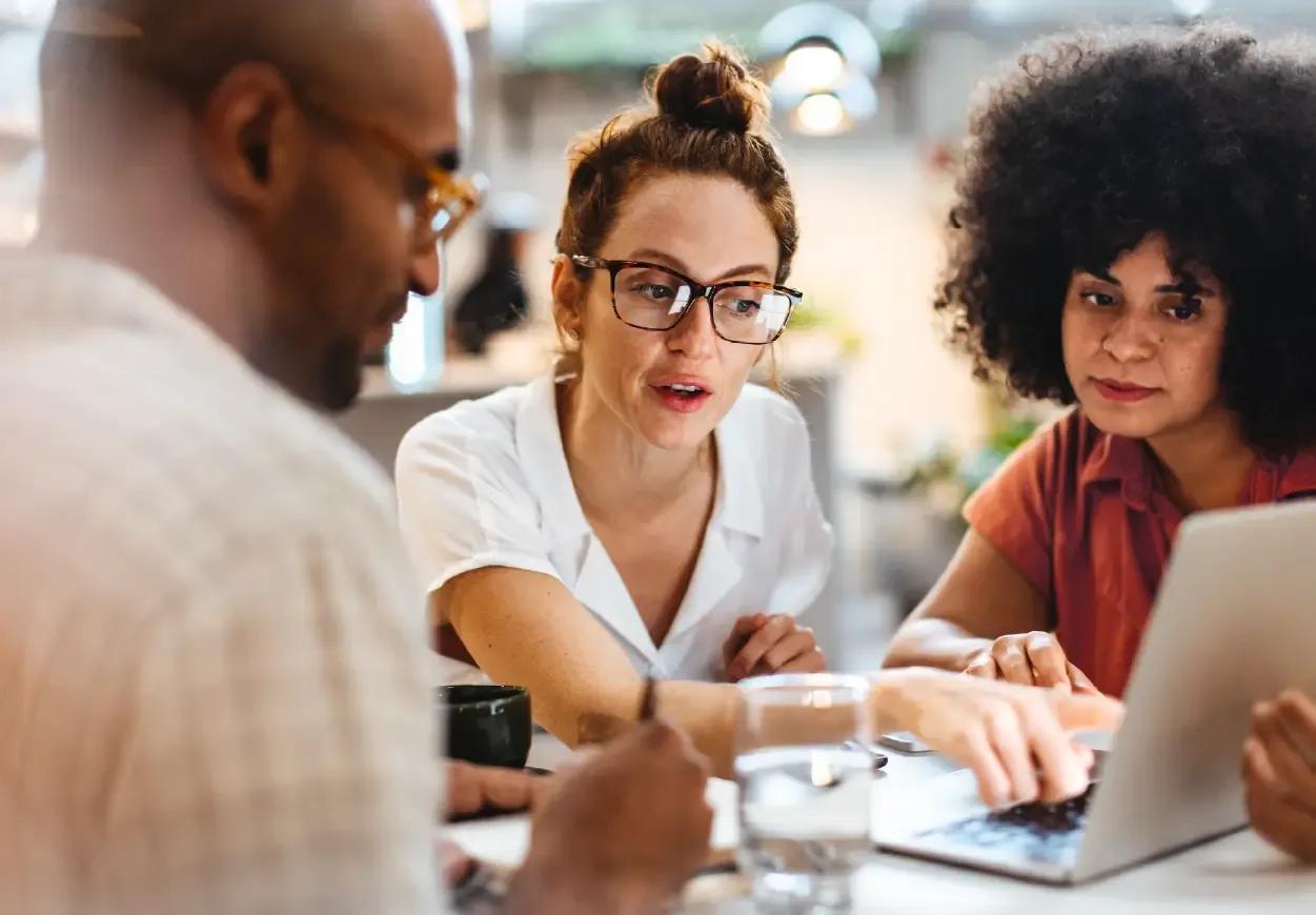 Image of a treasury team working together
