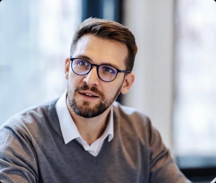 Image of finance leader in a meeting
