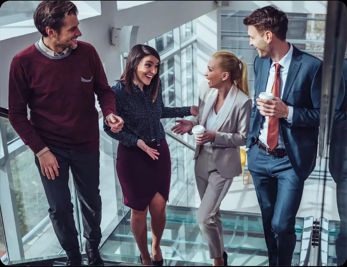 Image of a treasury team working together