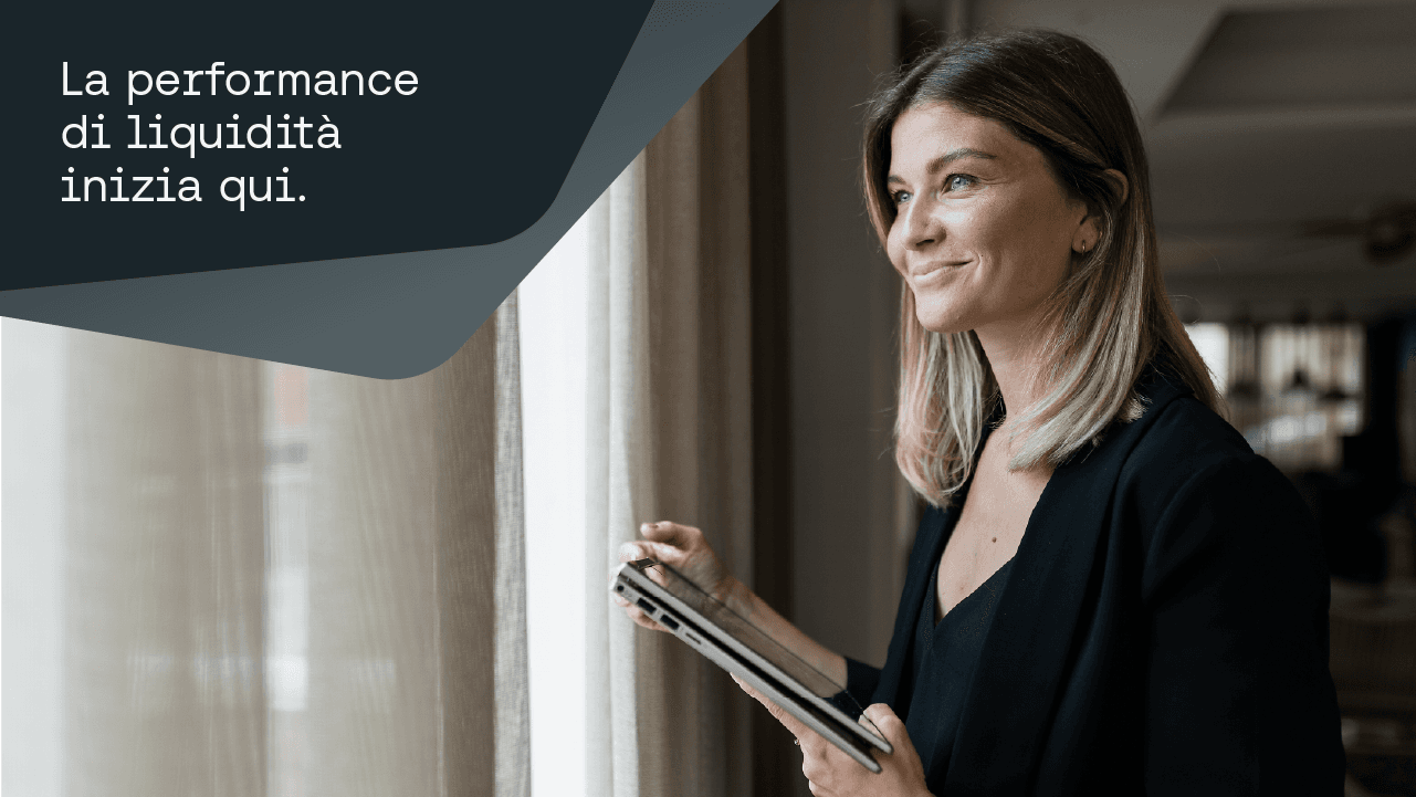 Kyriba liquidity performance management homepage graphic in Italian