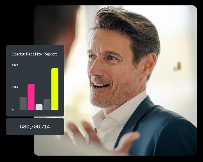 Image of a CFO using a report from Kyriba