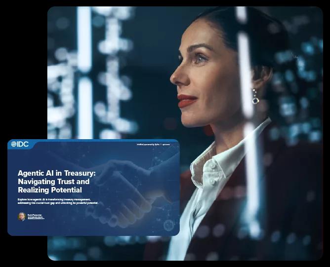 Image of the IDC InfoBrief about Kyriba's TAI agentic AI product that is built on a foundation of trust